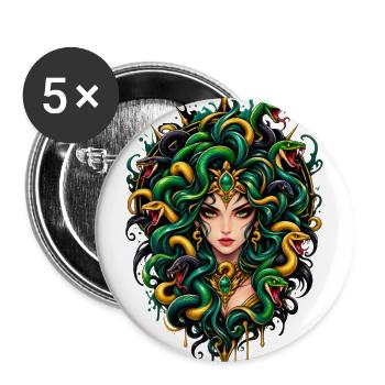 Medusa2 - Buttons large 2.2'' (5-pack) - white