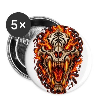 Tiger skull - Buttons large 2.2'' (5-pack) - white
