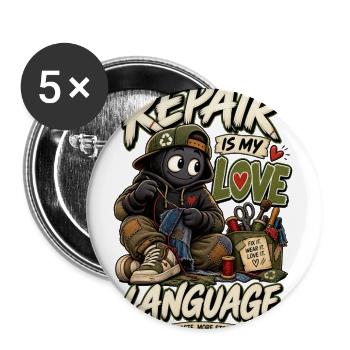 Repair Is My Love Language – Funny Upcycling - Buttons large 2.2'' (5-pack) - white