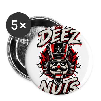 Deez Nuts Nutcracker Funny Christmas Tee - Buttons large 2.2'' (5-pack) - white