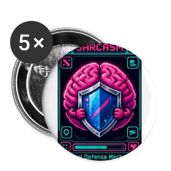 Funny Pixel Brain Sarcasm Defense Mechanism Graphi - Buttons large 2.2'' (5-pack) - white