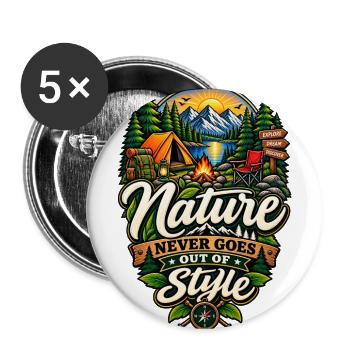 Nature Never Goes Out of Style - Buttons large 2.2'' (5-pack) - white