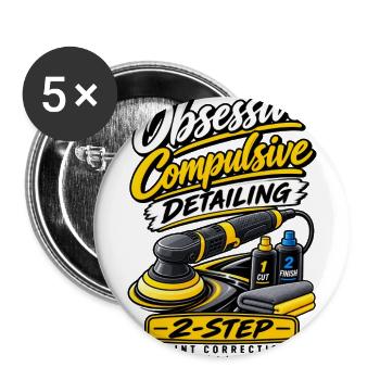 Obsessive Paint Correction Detailing Shirt - Buttons large 2.2'' (5-pack) - white