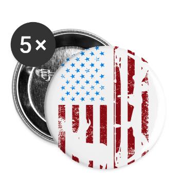 Patriotic deer hunter Elk usa flag deer hunting - Buttons large 2.2'' (5-pack) - white