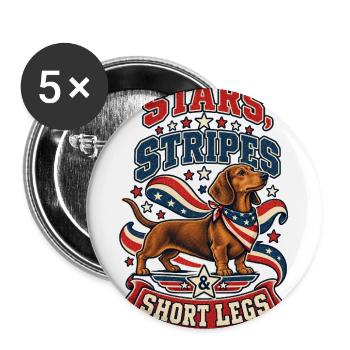 Stars Stripes and Short Legs Dachshund - Buttons large 2.2'' (5-pack) - white
