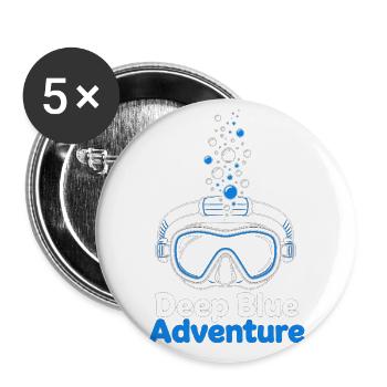 Deep Blue Adventure Dive Mask - Buttons large 2.2'' (5-pack) - white