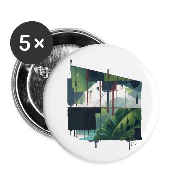 Jungle Art - Buttons large 2.2'' (5-pack) - white