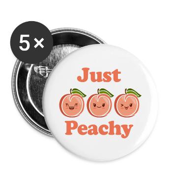 Just Peachy Cute Adorable Kawaii Peaches - Buttons large 2.2'' (5-pack) - white