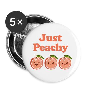 Just Peachy Cute Adorable Kawaii Peaches - Buttons large 2.2'' (5-pack) - white