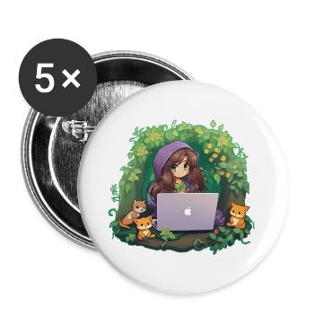 Mystical Forest Guardian - Buttons large 2.2'' (5-pack) - white
