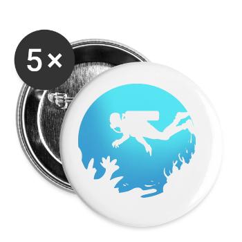 One Breath Rescue Diver Gift - Buttons large 2.2'' (5-pack) - white