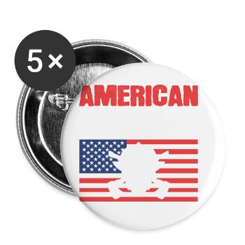 American Firefighter Fireman Gift - Buttons large 2.2'' (5-pack) - white