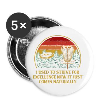 Used to Strive for Excellence Disc Golf Contest Go - Buttons large 2.2'' (5-pack) - white