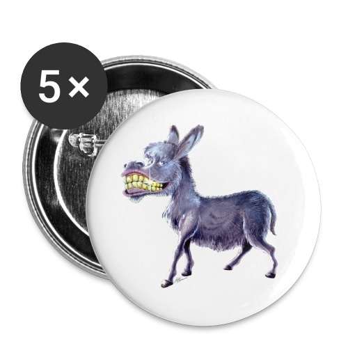 Funny Keep Smiling Donkey - Buttons large 2.2'' (5-pack)