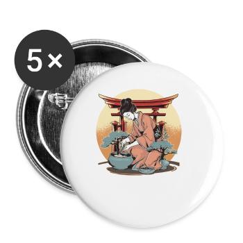 Bonsai tree plant bonsai tree Japanese-Geisha - Buttons large 2.2'' (5-pack) - white