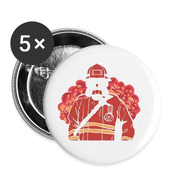 Fire Fireman Dedicated Worker Gift - Buttons large 2.2'' (5-pack) - white
