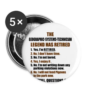 Retirement gift idea Retired - Buttons large 2.2'' (5-pack) - white