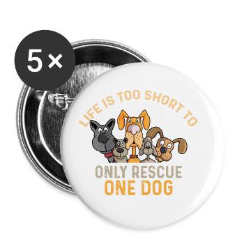 Rescue One Dog Animal Specialist Gift - Buttons large 2.2'' (5-pack) - white