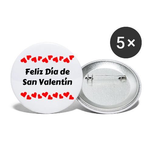 February Celebrating Valentine's Day, February 14 - Buttons large 2.2'' (5-pack)