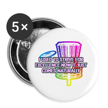 Used to Strive for Excellence Disc Golf Contest - Buttons large 2.2'' (5-pack) - white