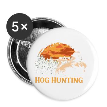 Hog Hunting Wild Pig Trapping Hog Boar Trapper Wil - Buttons large 2.2'' (5-pack) - white
