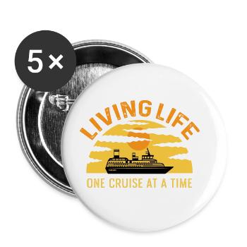 One Cruise Tourist Gift - Buttons large 2.2'' (5-pack) - white