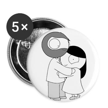 Hug Meh Happy - Buttons large 2.2'' (5-pack) - white