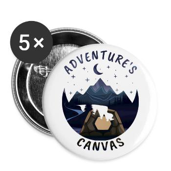 Adventure's Canvas Camping Tent Mountain Cut Out - Buttons large 2.2'' (5-pack) - white