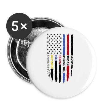 Corrections Dispatch EMS Nurse Firefighter Police - Buttons large 2.2'' (5-pack) - white