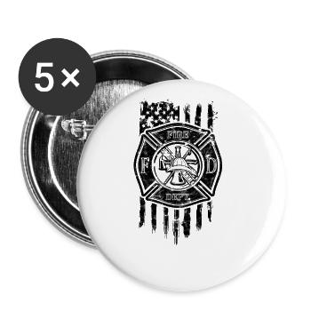 Fire Dept - emergency squad - Buttons large 2.2'' (5-pack) - white
