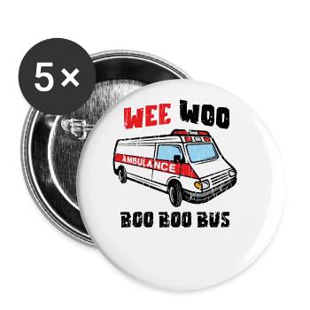Wee Woo Boo Boo Bus - paramedic - Buttons large 2.2'' (5-pack) - white