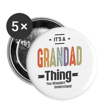 Mens It's a Grandad Thing Funny Dad Grandpa - Buttons large 2.2'' (5-pack) - white