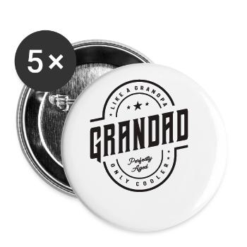 Grandad Like a Grandpa Only Cooler Funny - Buttons large 2.2'' (5-pack) - white
