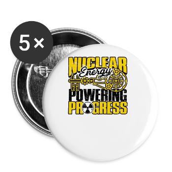 Nuclear Energy: Powering Progress - Nuclear - Buttons large 2.2'' (5-pack) - white