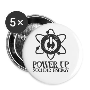 Power Up: Nuclear Energy - Nuclear - Buttons large 2.2'' (5-pack) - white