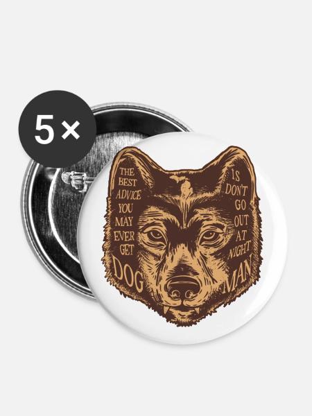 The Dogman Vintage Horror - Buttons large 2.2'' (5-pack) - white
