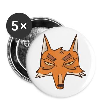 Fox Face - Buttons large 2.2'' (5-pack) - white