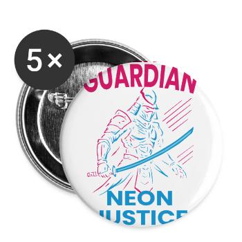 Silent Guardian Neon Justice - Buttons large 2.2'' (5-pack) - white