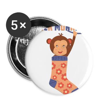 Funny Sock Monkey – Cute Classic Toy Lover Gift - Buttons large 2.2'' (5-pack) - white