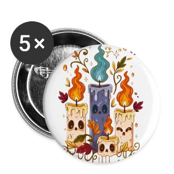 Haunted Wax Parade - Buttons large 2.2'' (5-pack) - white