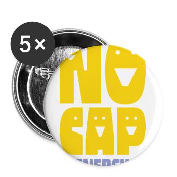 No Cap Energy Bold Typography - Buttons large 2.2'' (5-pack) - white