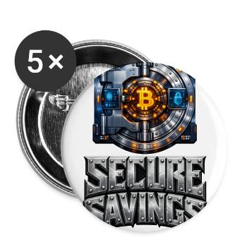 Crypto Vault Secure Savings - Buttons large 2.2'' (5-pack) - white