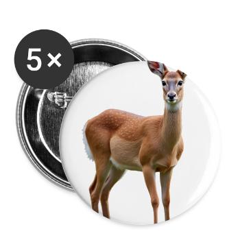 Gentle Fawn in Forest - Buttons large 2.2'' (5-pack) - white