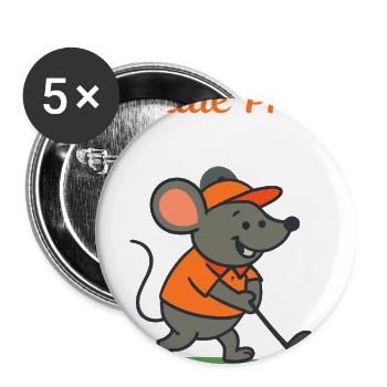 Mouse Golfer - Buttons large 2.2'' (5-pack) - white