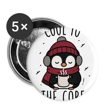 Cool To The Core Penguin - Buttons large 2.2'' (5-pack) - white