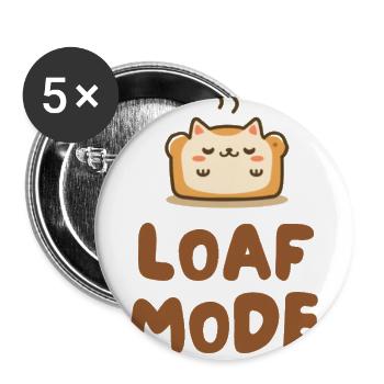 Loaf Mode Cat: Cozy Toast Cartoon - Buttons large 2.2'' (5-pack) - white