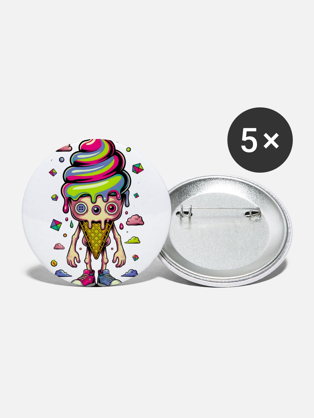 Cosmic Cone Creature - Buttons large 2.2'' (5-pack) - white