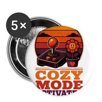Cozy Mode Activated Retro Arcade - Buttons large 2.2'' (5-pack) - white