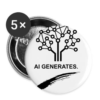 Design image unavailable - Buttons large 2.2'' (5-pack) - white