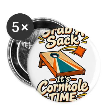 Cornhole Time Slogan Art - Buttons large 2.2'' (5-pack) - white